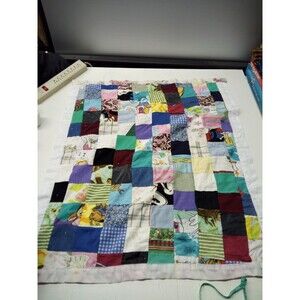 Quilt 41" x 35" Patchwork Small Blanket Very Colorful